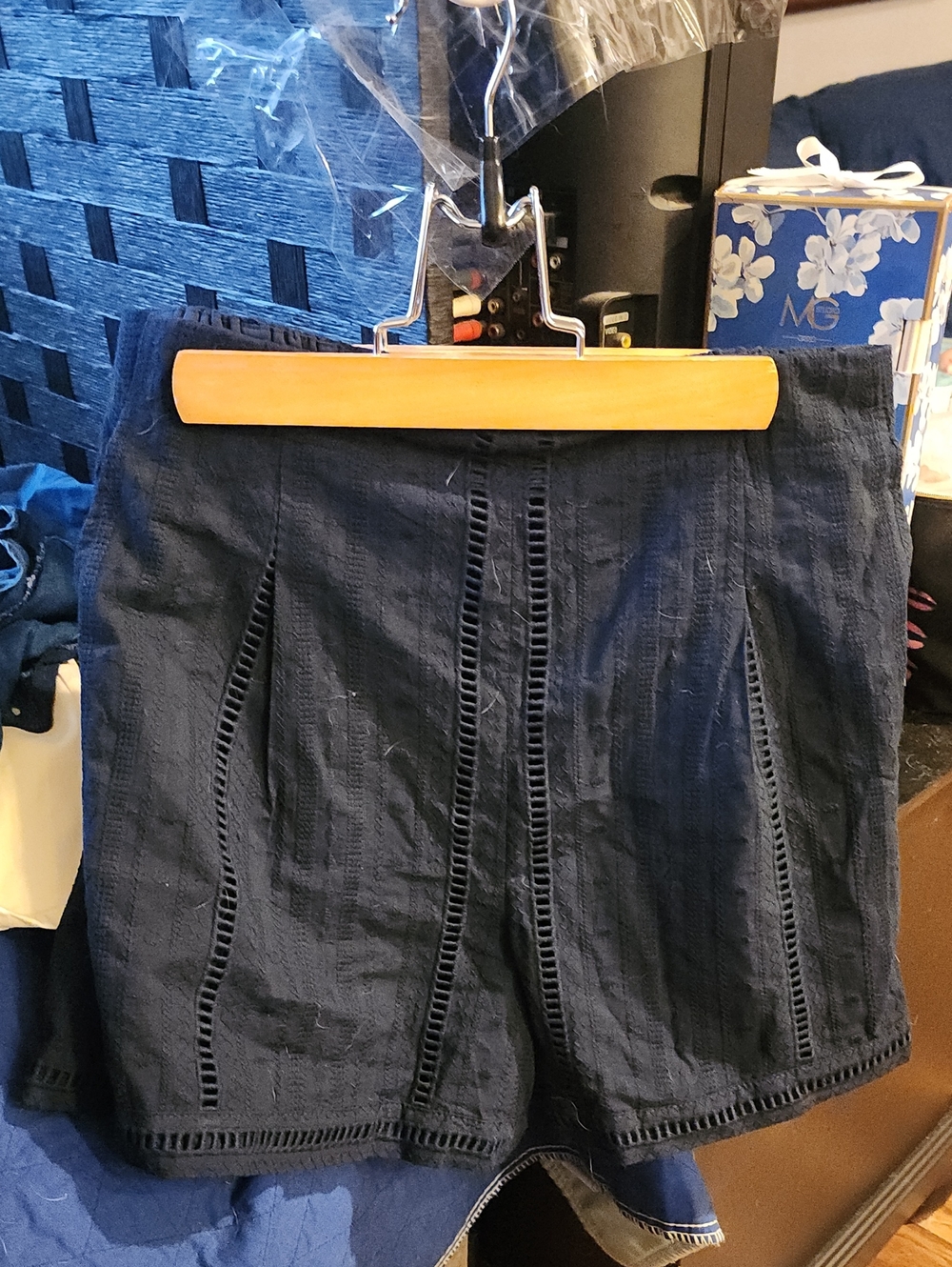 Gentle Fawn Navy Eyelet-Trim Shorts